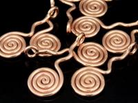 KZ-130 24K rose gold vermeil thai karen hill tribe handmade silver 2 swirl wire charm 