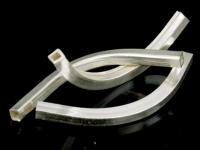 KC-017 Thai karen hill handmade silver 10 plain square curve tube bead