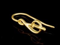 KG-515 Thai karen hill tribes handmade 24K gold vermeil over silver pair G clef earring hook