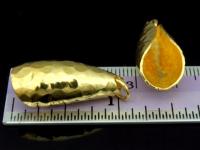 KG-427 24K gold vermeil thai karen hill tribe handmade silver gold vermeil 1 Hammered curve petal charm