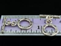 KR-020 Thai karen hill tribe handmade silver 4 daisy print toggle