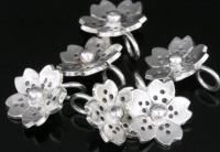 4KH-001 Thai karen hill tribe hanamade silver 4 flower charm 