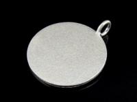 7KH-063 Thai karen hill tribe handmade silver 1 Sandblasted round disc charm 