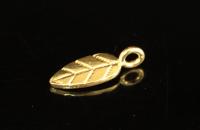 KG-074 Thai Karen Hill Handmade Tribe Silver 6 gold vermeil Small Leaf Charm