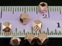 KZ-209 24K rose gold vermeil thai karen hill tribe silver 10 small facet bead