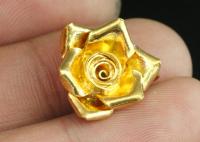 KG-556 Thai karen hill tribes handmade silver 1 gold vermeil medium wild rose charm