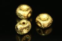 KG-217 thai karen hill tribes silver 2 gold vermeil sandblast cube bead