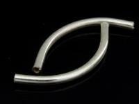 KC-032 Thai karen hill tribe handmade silver 10 plain round curve tube bead