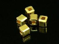 KG-185 24K gold vermeil 20 thai karen hill tribes handmade silver mini cubic bead