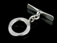 KR-035 Thai karen hill tribe handmade silver 2 hammered round toggle