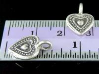 3KH-051 Thai karen hill tribe handmade silver 3 flat heart shape printed  charm 