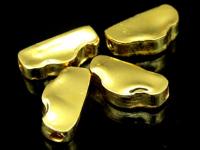 KG-165 24K gold vermeil 5 thai karen hill tribes handmade silver rough nugget shape bead