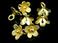 KG-159 24K gold vermeil 5 thai karen hill tribes handmade silver daisy charm