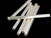 KC-037 Thai karen hill tribe handmade silver 15 long hexagon shape tube bead