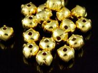 KG-081 24K gold vermeil 5 thai karen hill tribes handmade silver plain lotus bead