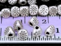 KE-003 Thai karen hill tribe handmade silver 10 sun print three faces bead