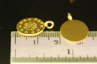 KG-616 24K gold vermeil thai karen hill silver 4 flower print round charm