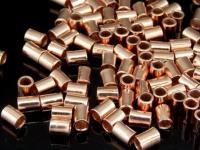 KZ-064 24K rose gold vermeil thai karen hill tribe handmade silver 30 small plain short tube bead