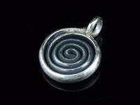 8KH-079 Thai karen hill handmade silver 2 Black&white swirl wire charm