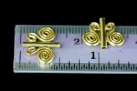KG-631 Thai karen hill tribe silver 4 gold vermeil spiral bead