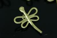 KG-599 Thai karen hill tribe silver 2 gold vermeil dragonfly charm