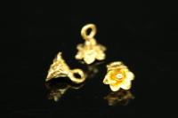 KG-240 thai karen hill tribe handmade silver 8 gold vermeil mini flower charm