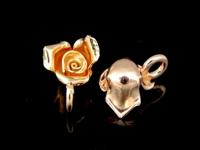 KZ-015 24K rose gold vermeil thai karen hill tribe handmade silver 4 small rose charm