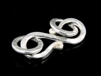 KA-041 Thai karen hill tribe handmade silver 1 hammered S. clasp