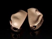 KZ-058 24K rose gold vermeil thai karen hill tribe handmade silver 4 rough nugget shape bead 