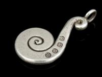 3KH-014 Thai karen hill tribe handmade silver 2 spiral fancy charm 