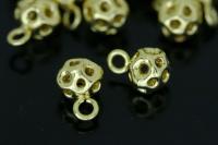 KG-319 Thai karen hill tribe silver 2 gold vermeil fancy round charm