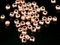 KZ-097 24K rose gold vermeil thai karen hill tribe handmade silver 50 mini facet bead