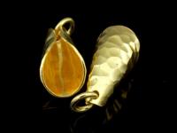 KG-425 24K gold vermeil Karen hill tribe handmade silver 2 hammered curve petal charm 