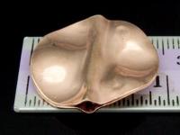 KZ-177 24K rose gold vermeil thai karen hill tribe handmade silver 1 curved disc bead 