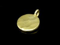 KG-374 24K gold vermeil Karen hill tribe handmade silver 2 hammered round disc charm (double face)