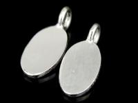 3KH-008 Thai karen hill tribe handmade silver 6 smooth oval flat disc charm