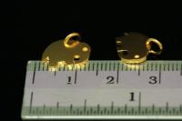 KG-574 thai karen hill tribe handemade silver white 6 gold vermeil plain diecut small elephant shape charm