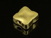 KG-163 24K gold vermeil 2 thai karen hill tribes handmade silver square shape bead