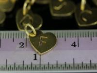 KG-627 Thai karen hill tribe silver 6 gold vermeil initial die cut heart charm