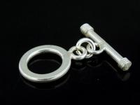 KR-031 Thai karen hill tribe handmade silver 2 plain round toggle