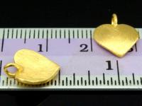 KG-463 24K gold vermeil Karen hill tribe handmade silver 4 brush curved heart disc charm