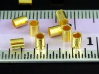 KG-239 24K gold vermeil Karen hill tribe handmade silver 20 plain short tube bead 