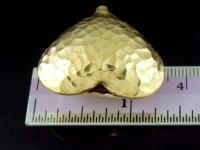 KG-093 24K gold vermeil 1 thai karen hill tribes handmade silver hammered puffed heart beads