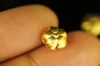 KG-611 24K gold vermeil thai karen hill silver 4 flower puffy beads