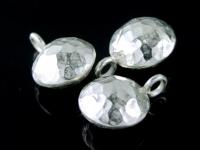 3KH-110 Thai karen hil handmade silver 2 hammered round puffy charm