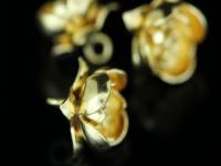 KG-490 Thai karen hill tribe silver 1 gold vermeil flower charm