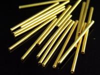 KG-229 24k gold vermeil 15 thai karen hill tribes handmade silver plated plain straight tube bead