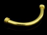 KG-414 24k gold vermeil 1 thai karen hill tribes handmade silver long plain curve tube bead