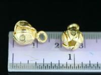 KG-423 Thai karen hill tribe silver 4 gold vermeil flower charm