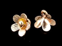 KZ-017 24K rose gold vermeil thai karen hill tribe handmade silver 4 mini flower charm